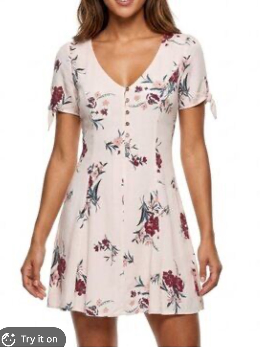 ASTR THE LABEL Floral Tie Sleeve Mini Dress Size Medium